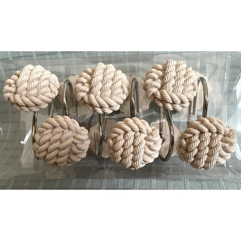 Better Homes & Gardens Nautical Beige Rope Shower Curtain Hooks Brand New - Picture 2 of 4
